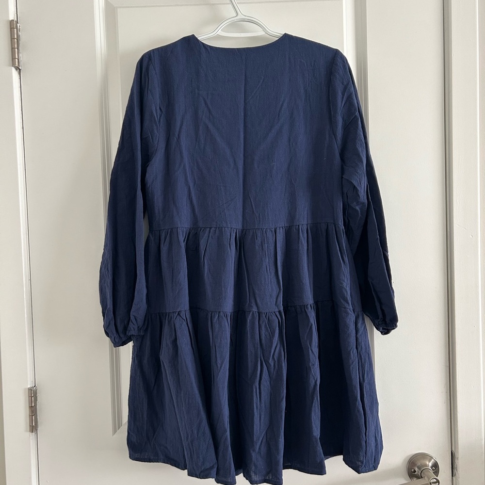 FANCYINN • Blue 2 Tier Ruffle Dress • Small • - Picture 2 of 6